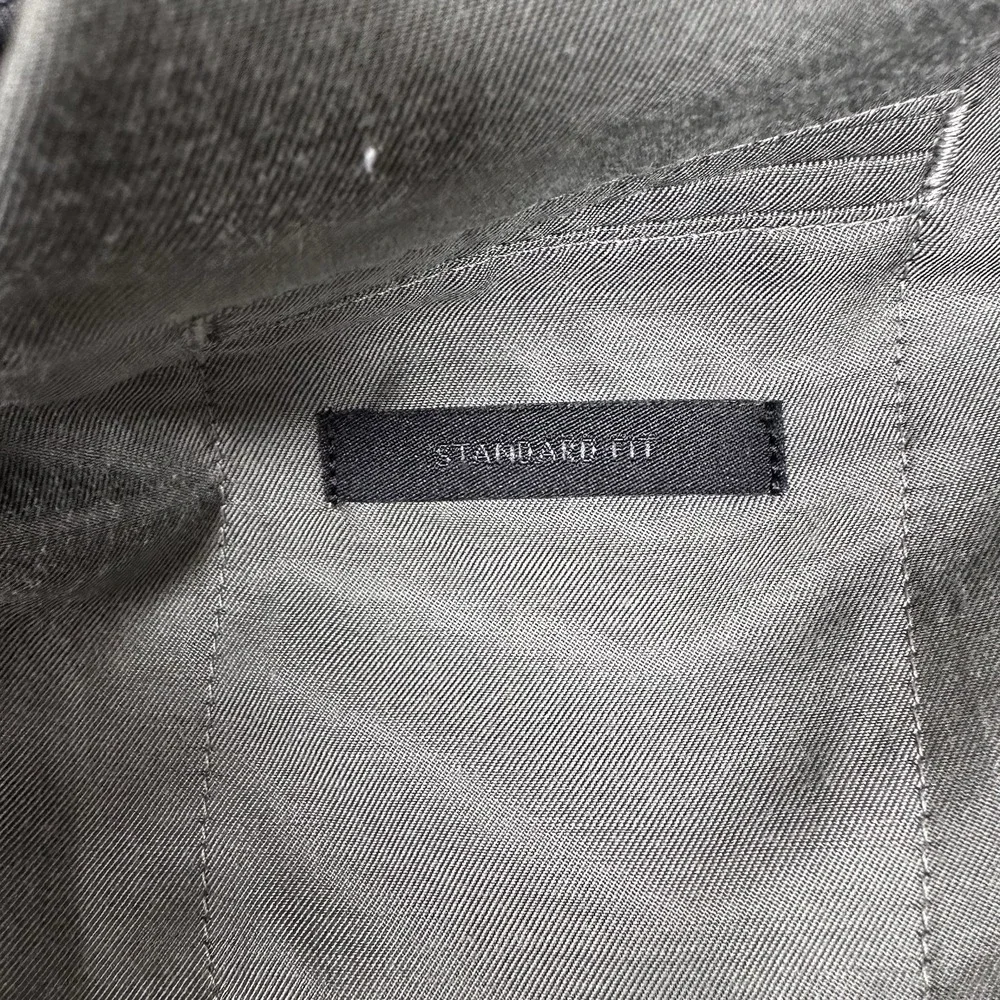 Banana Republic Blazer Mens 38R Gray Striped Wool Silk Linen Vitale Barberis